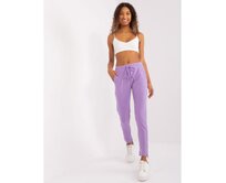 Světle fialové kalhoty basic s gumou v pase Fialová, L/XL