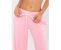 Světle růžové teplákové kalhoty s prošíváním Růžová, L/XL