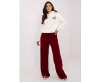 Bordové kalhoty basic se širokými nohavicemi Kaštanová, Univerzální