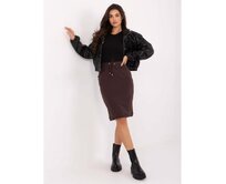 Čokoládová sukně s rozparkem vzadu BASIC FEEL GOOD Hnědá, XL