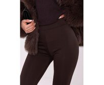 Čokoládové hladké legíny s poutkem na palec Hnědá, Univerzální