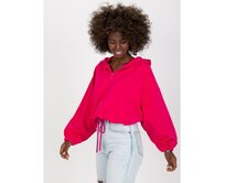 Fuchsiová basic mikina s širokými rukávy RUE PARIS Růžová, L/XL