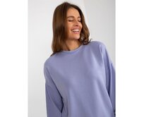 Světle fialová volná mikina bez kapuce s rozparky Fialová, S