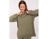 Khaki mikina s kapucí a rozparky Khaki, Univerzální