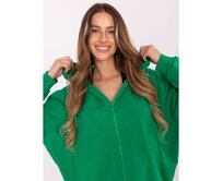 Zelená mikina oversize s kapucí Zelená, Univerzální