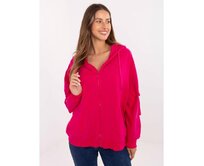 Fuchsiová mikina oversize s kapsami Růžová, Univerzální