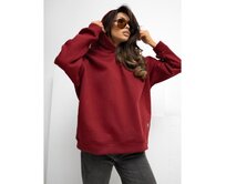 Bordová mikina basic s podšívkou RUE PARIS Kaštanová, Univerzální