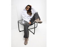 Světle šedá mikina s kapucí a podšívkou RUE PARIS Světle šedá, Univerzální