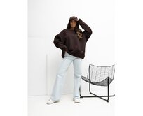 Čokoládová mikina basic s podšívkou RUE PARIS Hnědá, Univerzální