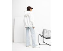 Ecru dámská mikina oversize s kapucí RUE PARIS Ecru, Univerzální