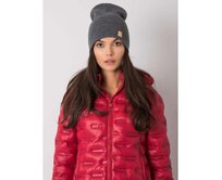 Dámská čepice s bambulí tmavě šedá Tmavě šedá, Univerzální