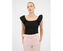 Černé dámské tričko s krátkým rukávem Černá, XS