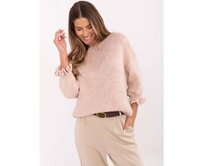 Světle růžový oversize svetr s kulatým výstřihem Růžová, Univerzální