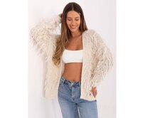 Ecru dámský kardigan bez zapínání RUE PARIS Ecru, Univerzální