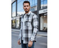 Pánská flanelová košile s černobílým kostkovaným vzorem Černá, M