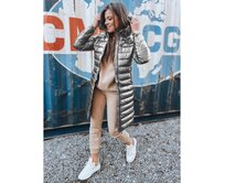 Dámská zimní prošívaná bunda LESSI stříbrná Stříbrná, S