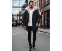 Pánská zimní bunda s kapucí, zelená Zelená, M/48