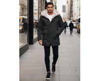 Pánská zimní bunda s kapucí, zelená Zelená, M/48