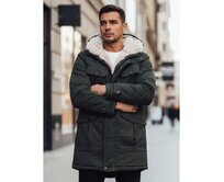 Pánská zimní bunda s kapucí, zelená Zelená, M/48