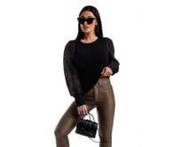 Dámská halenka LLR020 - černá Černá, S