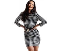 Dámské šaty DLR095 - černá/bílá Černá, L