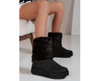 Dámské sněhové boty ze semiše černé Černá, 36