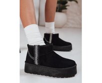 Dámské sněhové boty ze semiše černé Černá, 36