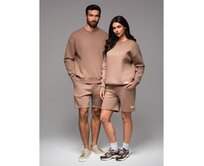 UNISEX souprava tepláková souprava mikina + šortky - hnědá V16 Z108 Hnědá, M/L
