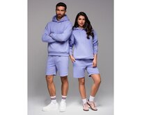 UNISEX mikina s kapucí + sportovní šortky – levandulová V9 Z110 Fialová, XS/S