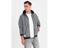 Pánská mikina s kapucí a jemnou strukturou – černá V1 OM-SSZP-0191 Černá, S