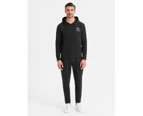 Pánská mikina s kapucí + tepláky – černá V1 Z107 Černá, S