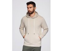 Pánská mikina BASIC s kapucí a klokaní kapsou – světle béžová V1 B1674 Béžová, S