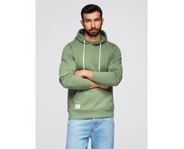 Pánská mikina BASIC s kapucí a klokaní kapsou – zelená V3 B1674 Zelená, S