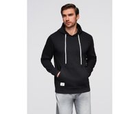 Pánská mikina BASIC s kapucí a klokaní kapsou – černá V5 B1674 Černá, S