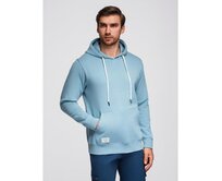 Pánská mikina BASIC s kapucí a klokaní kapsou – modrá V7 B1674 Modrá, S