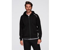 Pánská mikina bez knoflíků se stojáčkem a kapucí – černá V1 OM-SSZP-0216 Černá, S