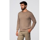 Klasická pánská mikina s kulatým výstřihem – světle hnědá V3 OM-SSNZ-0243 Hnědá, S