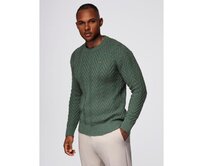 Pánský pletený svetr se zigzagovým vzorem – vybledlá zelená V2 OM-SWSW-0147 Zelená, S
