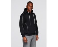 Pánská mikina s kontrastním prošíváním a kapucí – černá V1 OM-SSNZ-0250 Černá, S