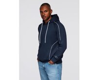 Pánská mikina s kontrastním prošíváním a kapucí – tmavě modrá V2 OM-SSNZ-0250 Námořnická modrá, S