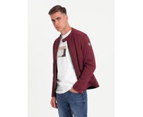 Pánská strukturovaná motorkářská bunda – kaštanově hnědá V2 C642 Červená, S