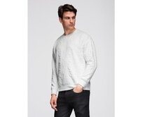 Pánská mikina RELAXED FIT s reliéfními písmeny – ecru V2 B1712 Béžová, L