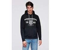 Pánská mikina s kapucí a grafikou – černá V3 B1714 Černá, S