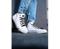 Pánské tenisky s kontrastními prvky – bílé V1 OM-FOTH-0125 Bílá, 41