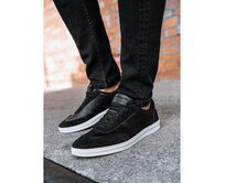 Pánské ležérní tenisky OLDSCHOOL – černé V2 OM-FOCS-0104 Černá, 40