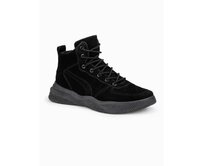 Pánské zimní boty trappers - černé T380 Černá, 40