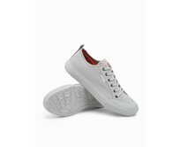 Pánské krátké tenisky jednobarevné - šedé V2 OM-FOSL-0116 Šedá, 40