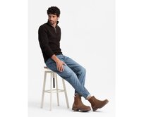 Pánské slip-on boty z semiše s vysokým svrškem – světle hnědé V4 OM-FOBO-0173 Béžová, 40