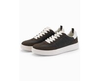 Pánské oldschoolové tenisky na silné podrážce – tmavě hnědé V3 OM-FOSL-0170 Hnědá, 40