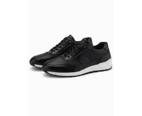 Pánské sportovní tenisky z ekologické kůže – černé V2 OM-FOSL-0181 Černá, 40